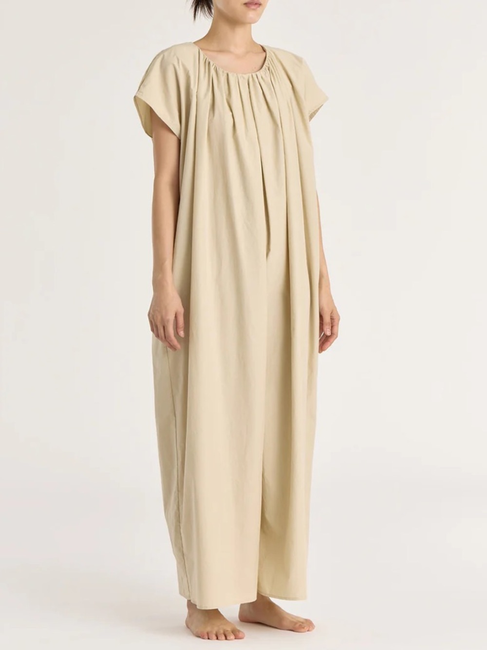 Black Crane Shirred Jumpsuit - Oyster - Picture 3 of 10